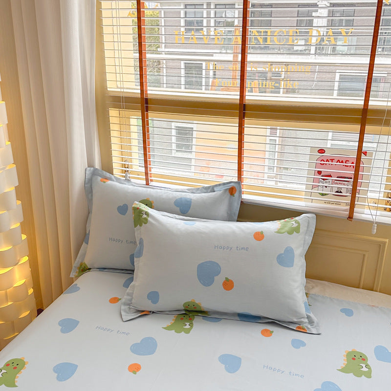 100% Cotton Twill Pillowcases Pair, Reactive Dyeing, Modern Minimalist