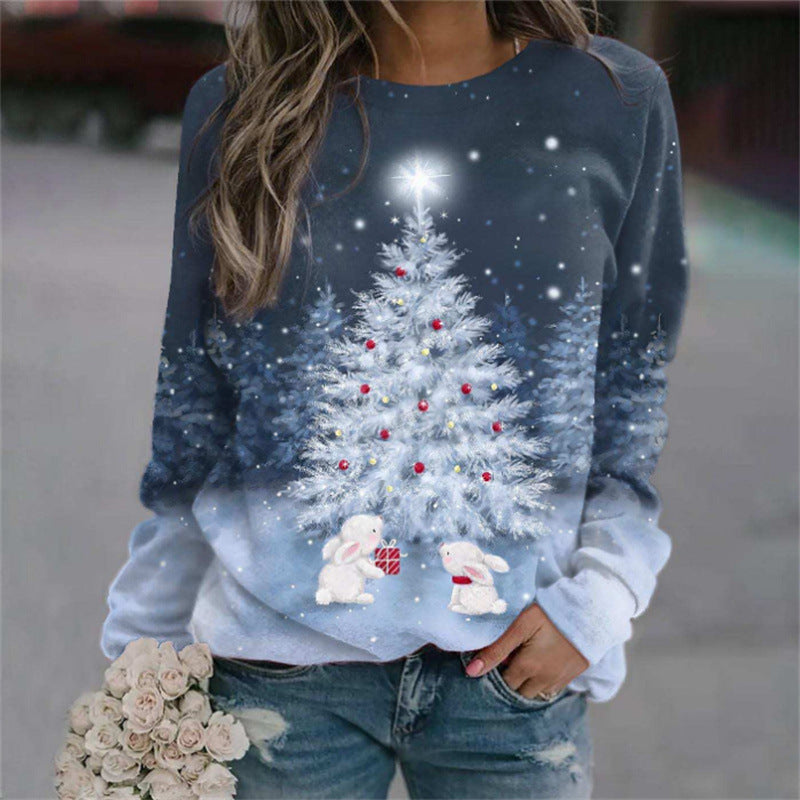 Festive 3D Snowman Christmas Women's Pullover Sweater