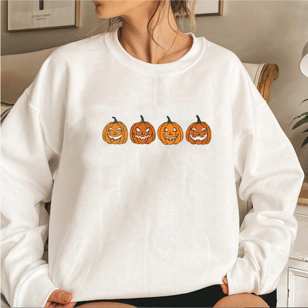 Funny Halloween Evil Pumpkin Head Hoodie Party Sweater