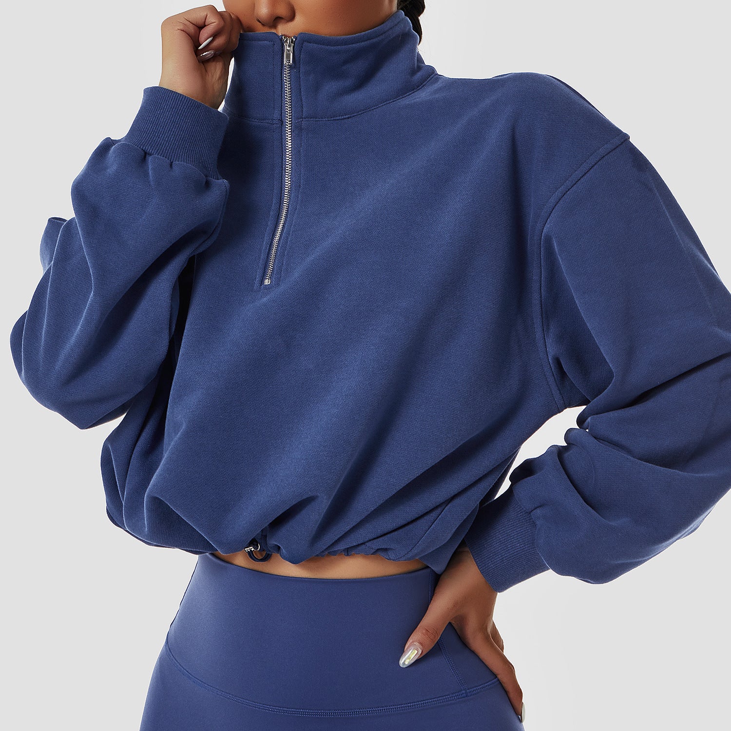 Women's High Neck Fitness Pullover Sweatshirt