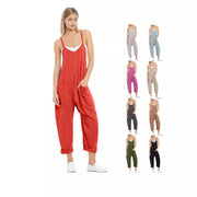 Plus-Size Casual Knitted Suspender Overalls