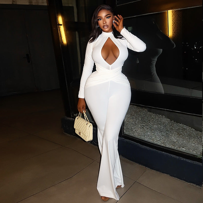 Women's Chic Hollowed-Out Flared Jumpsuit