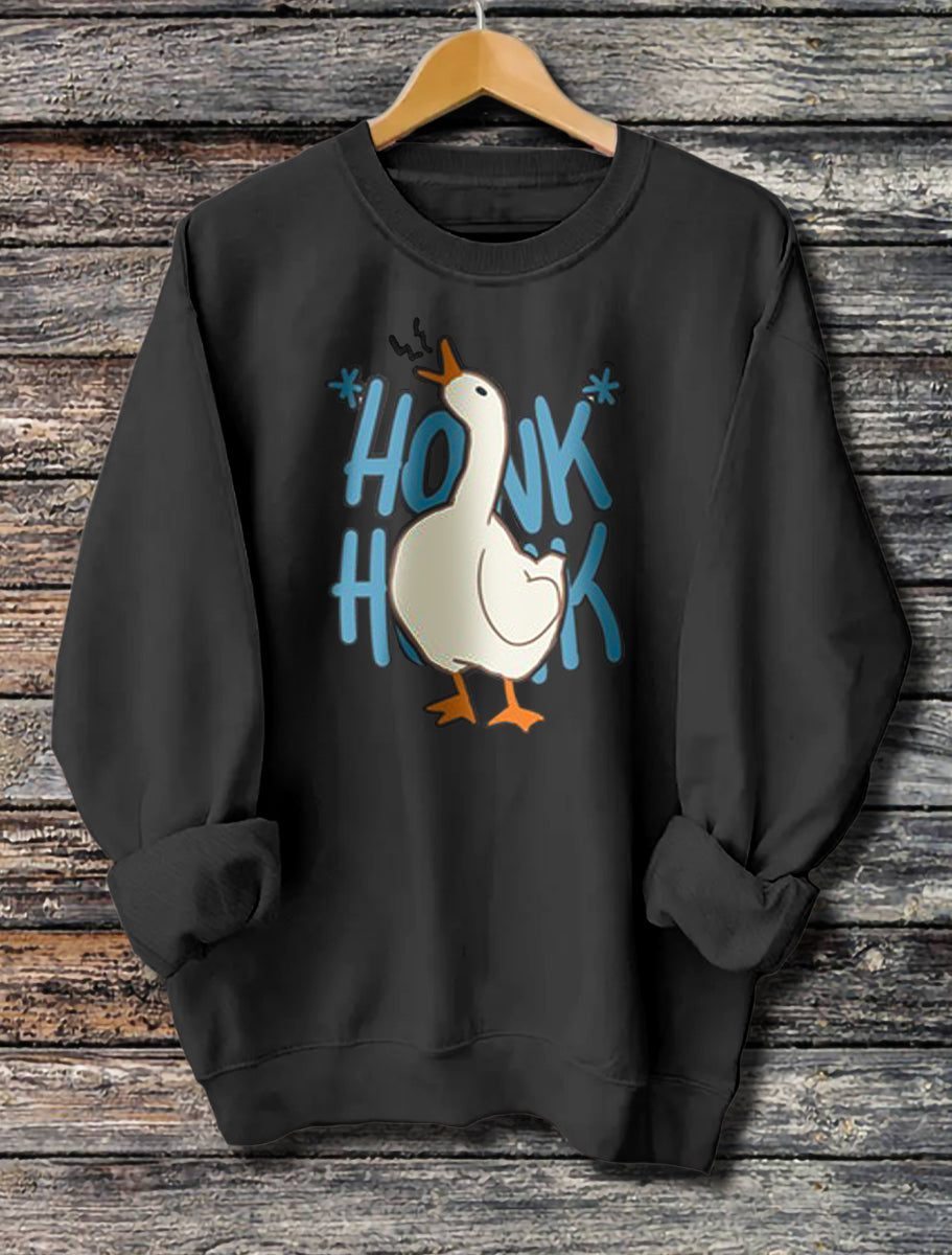 Women's Funny Honk Honk Printed Long Sleeve Hoodie
