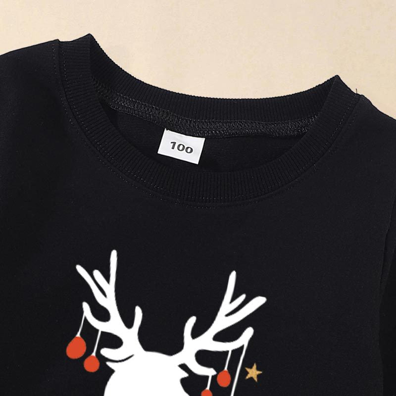 Matching Family Christmas Elk Print Sweatshirts
