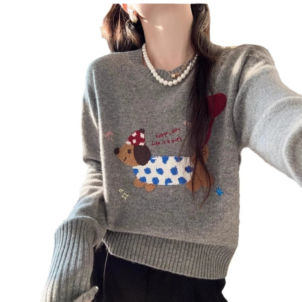 Idle Style Simple Temperament Small Flower Dog Pullover Sweater