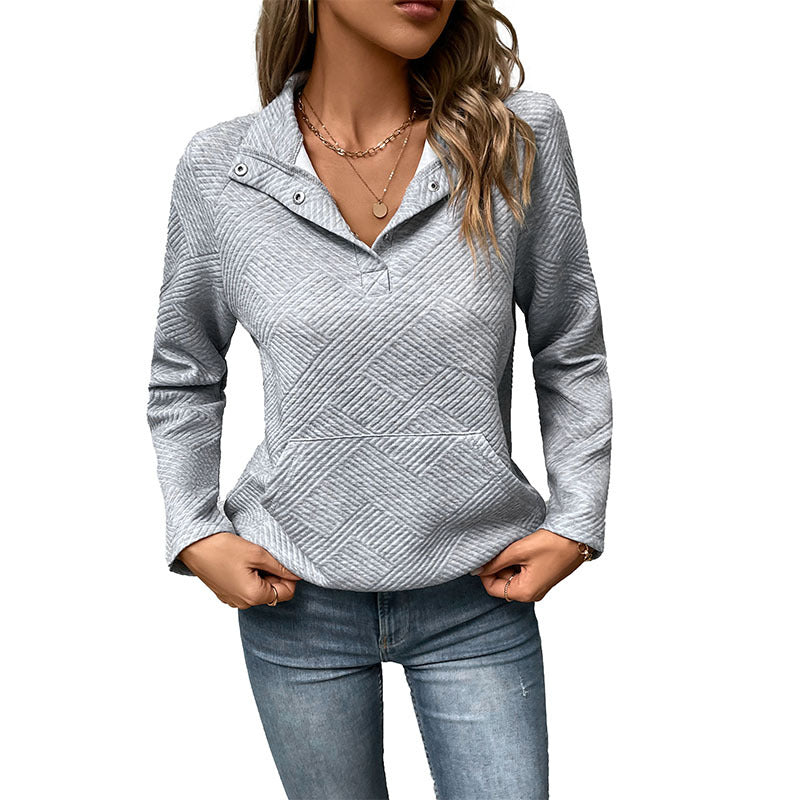 Chic Solid Stand Collar Pullover Sweater
