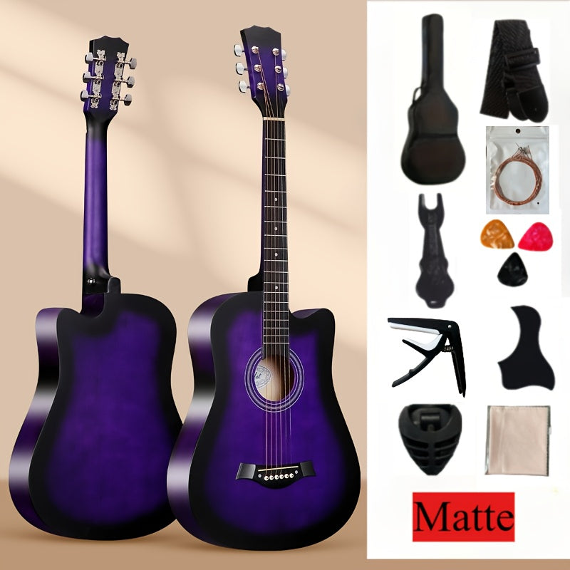 38-Inch Premium Acoustic Folk Guitar Starter Kit with Accessories