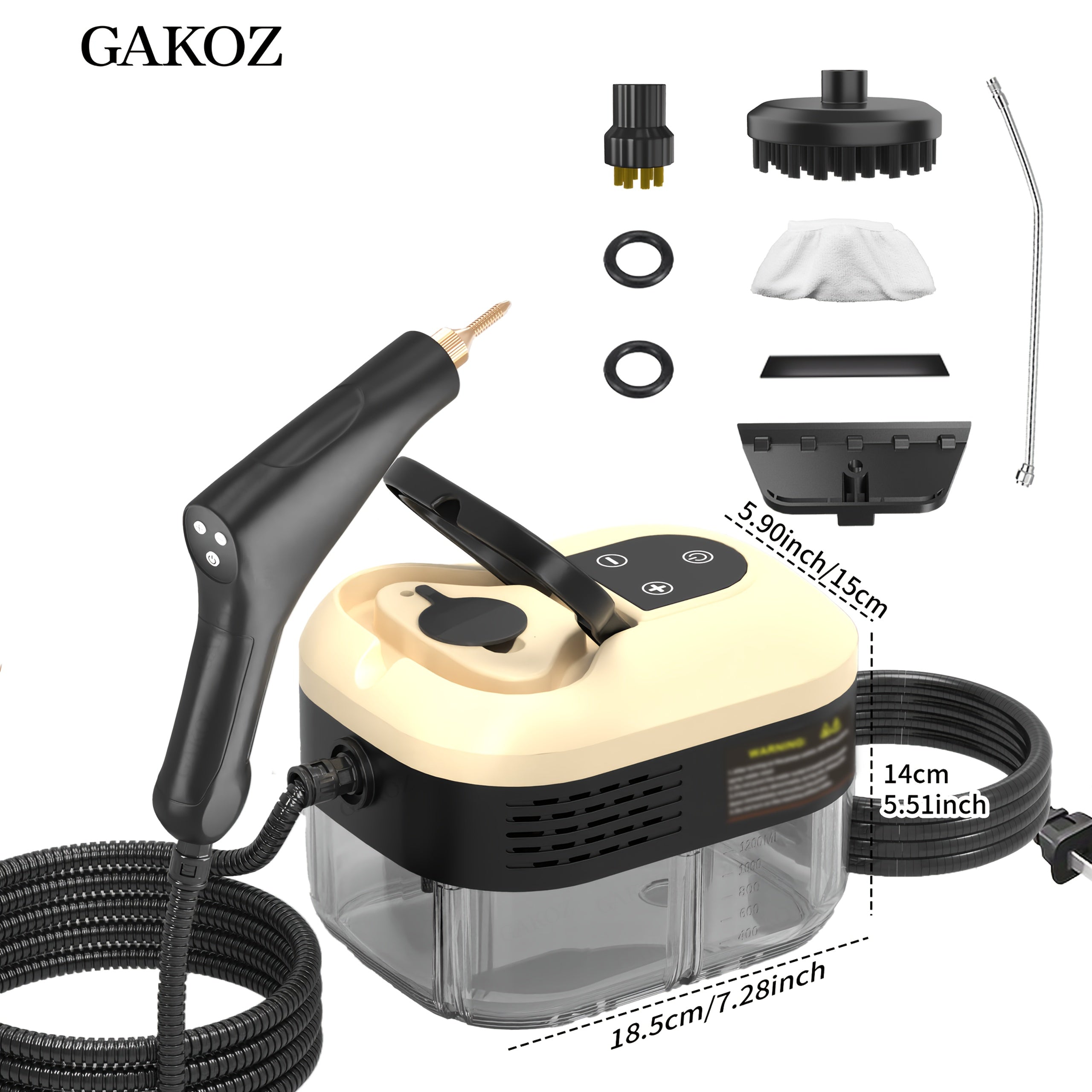 High-Pressure Steam Cleaner, Accessories Sold Separately, Household Steam Cleaner Handheld, Suitable for Kitchen Fumes, Sofas, Small Air Conditioners, Washing Machines, Carpet Cleaning, Car...