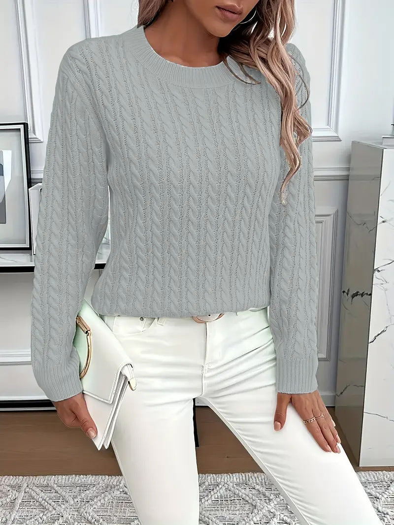 Versatile Fashion Classic Twist Round Neck Sweater