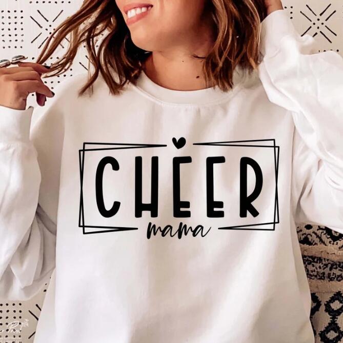 Cheerleading Mom Printed Casual Loose Round Neck Sweater