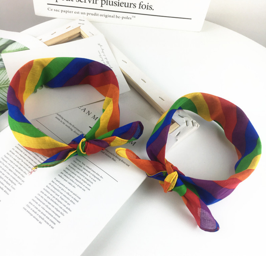 Rainbow Striped Hair Headband Scarf