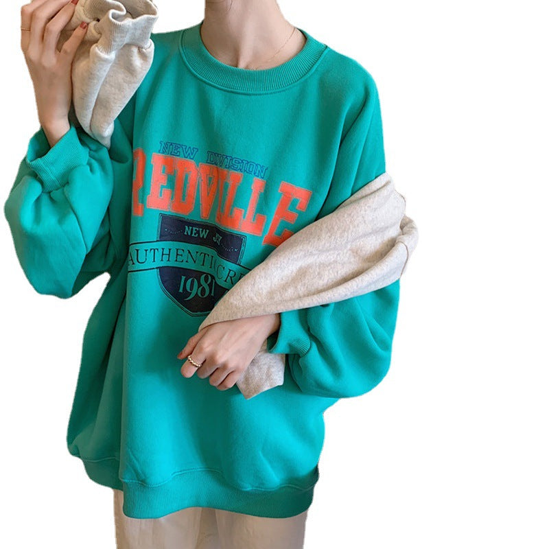 Women's Lightweight Letter Print Long Sleeve Sweatshirt