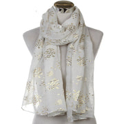Small Fish Print Scarf for Women