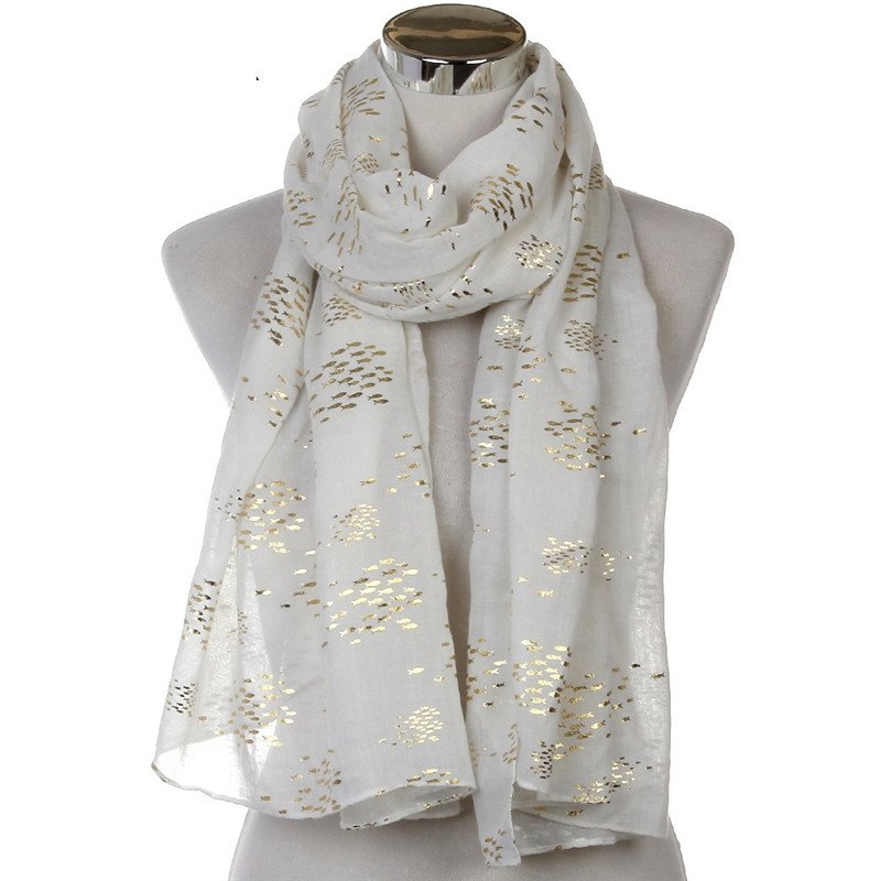 Small Fish Print Scarf for Women