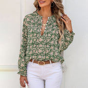 Wear Pullover Temperament Commute Style All-match Floral Print Pullover
