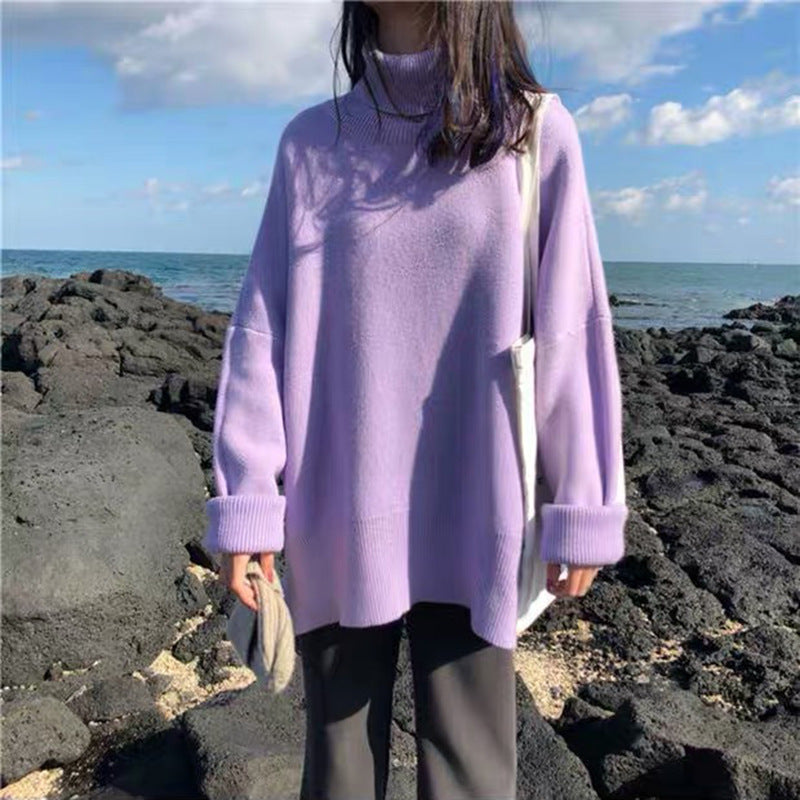 Cozy High-Neck Turtleneck Pullover Sweater
