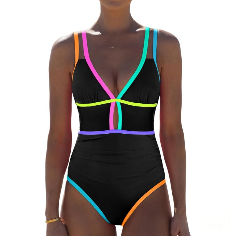 Color Block Sexy Flattering Swimsuit For Women