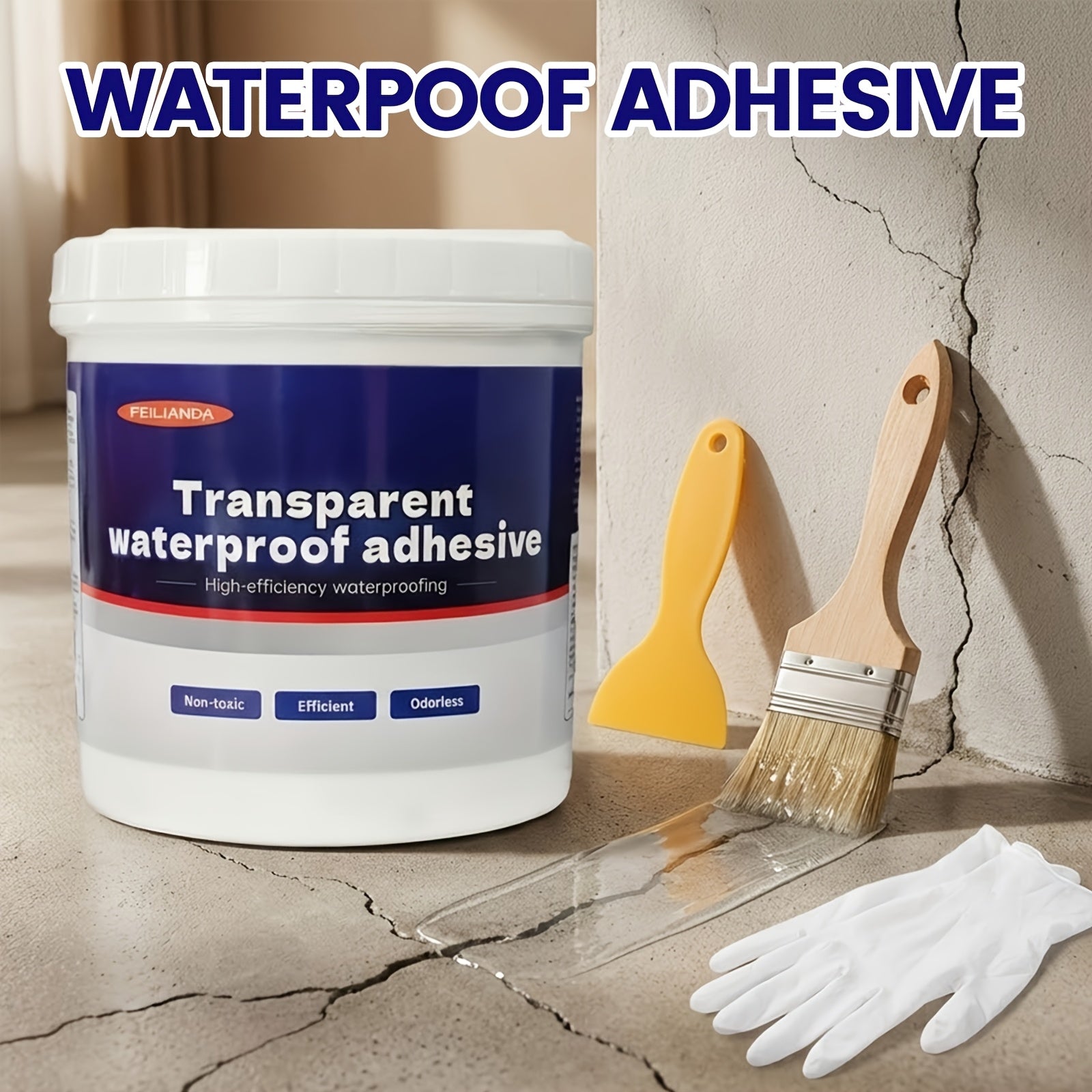 Transparent Liquid Waterproof Sealant, 1000g High-Efficiency Adhesive for Indoor and Outdoor Use