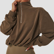 Women's High Neck Fitness Pullover Sweatshirt