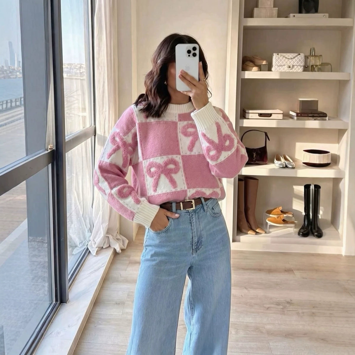 Korean-style Soft and Cozy Autumn Winter New-arrival Relaxed-fit Womens Knit Sweater