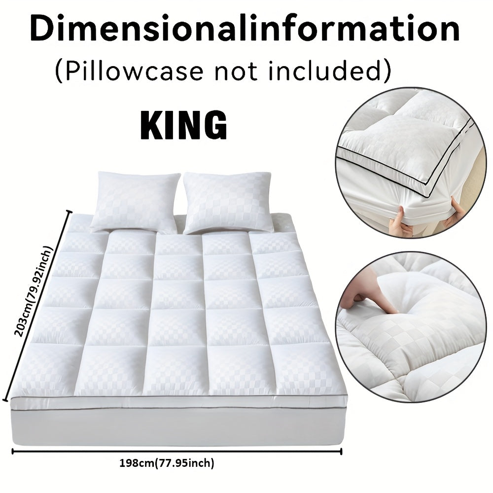 Mattress Topper, Extra Thick Mattress Pad Pillow Top Mattress Cover Quilted Fitted Mattress Protector Top Stretches Up 8-21\" Deep Pocket Cooling, Mattress Topper With 1000GSM