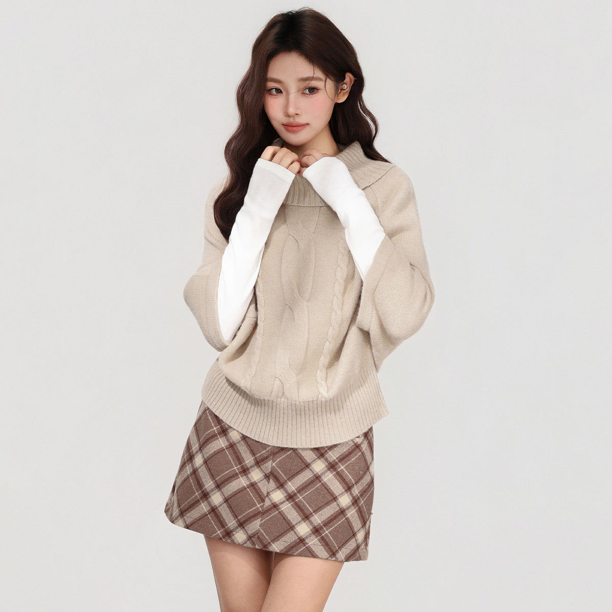 Women's High-neck Short-sleeve Sweater