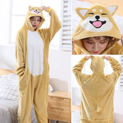 Flannel Shiba Inu animal one-piece pajamas