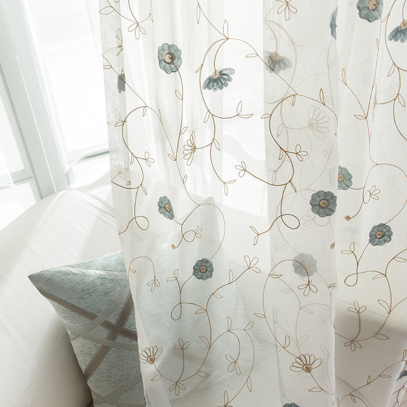 Garden Embroidered Window Screen