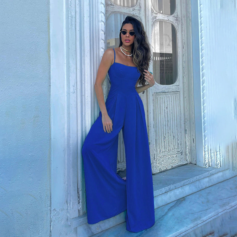 Elegant Pleated Wide-Leg Jumpsuit for Women