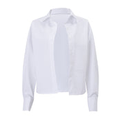 Women's Fashion Casual Sexy Three-piece Suit Solid Color Inner Wear Long Sleeve Shirt Wide Leg Pants