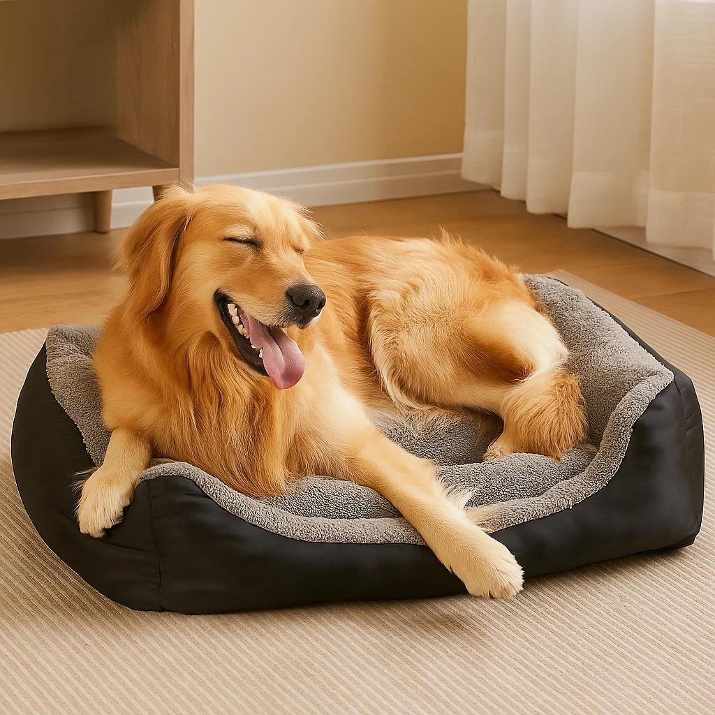 Calming Dog And Cat Bed Orthopedic Calming Dog & Cat Bed, Cozy Faux Fur Rectangular Nest For Small To Large Pets  Anti-anxiety Plush Crate Bed (11.8/15/18.9 X 17.3/21.7/26.8) Holiday Gift Idea