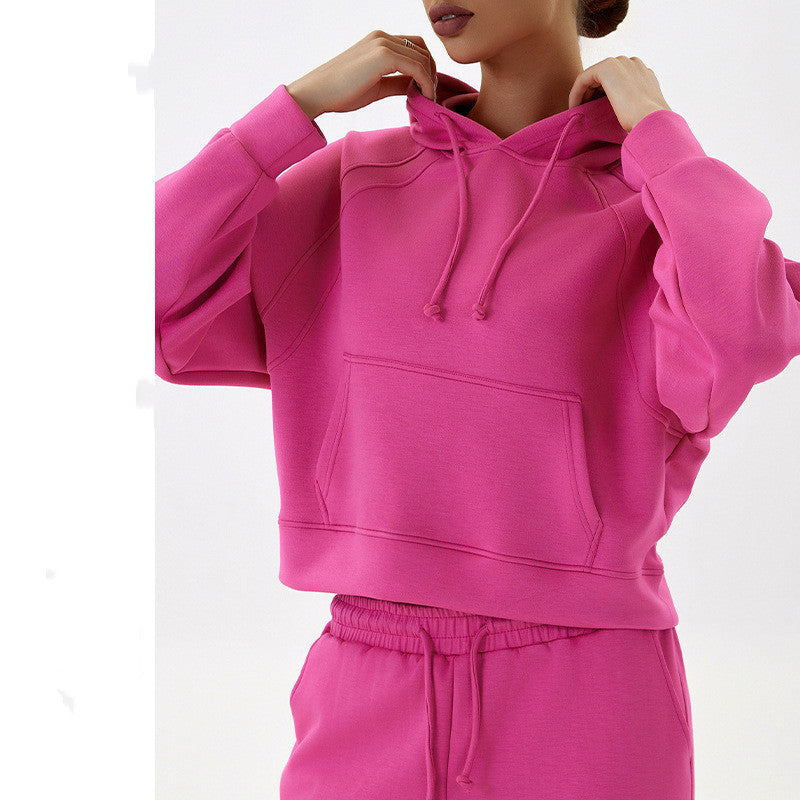 Women's Casual Loose Hooded Exercise Sweatshirt