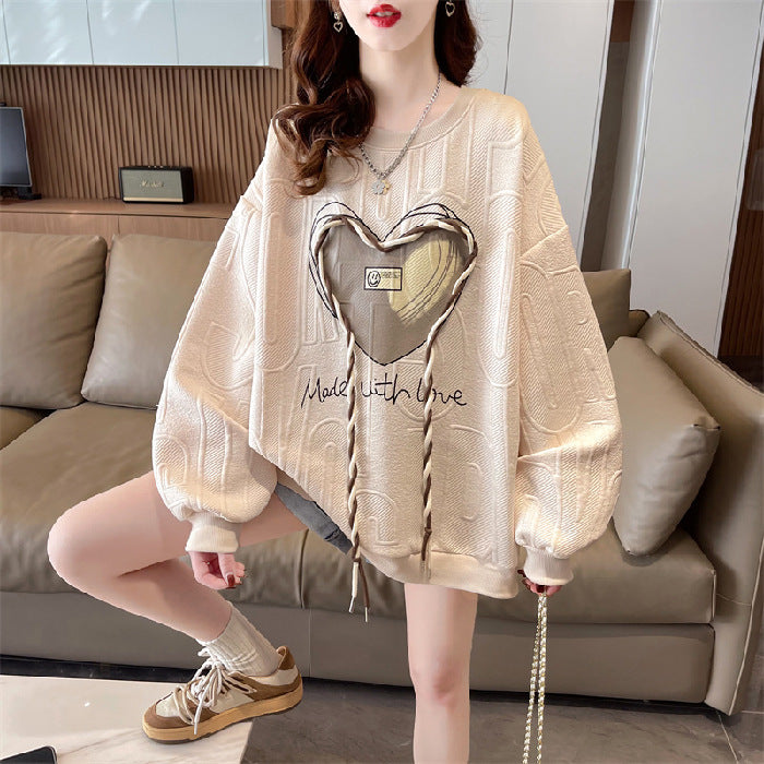 Korean Style Chic Hooded Jacquard Sweater for Women