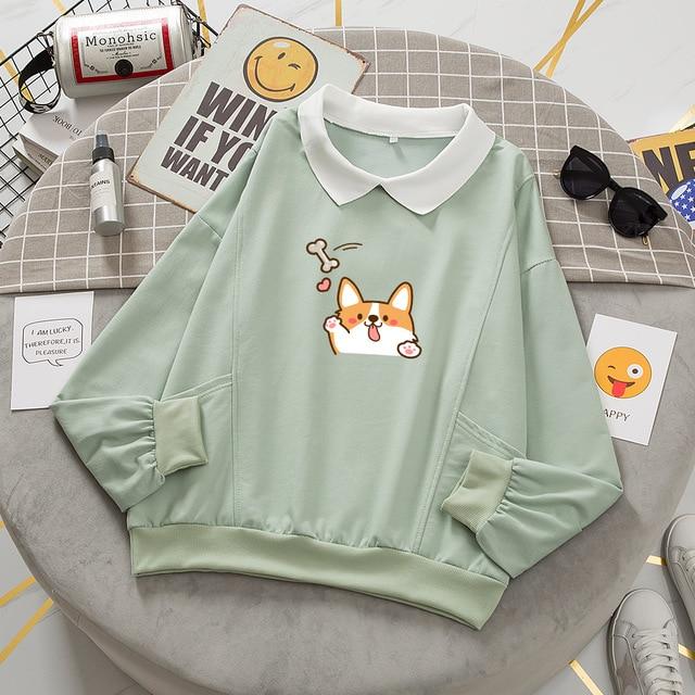 Cozy Printed Fleece Pocket Sweatshirt for Women