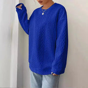 Women's Cozy Jacquard Round Neck Casual Sweater