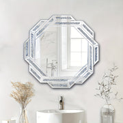 70 x 70 cm frameless beveled wall mirror with silver finish