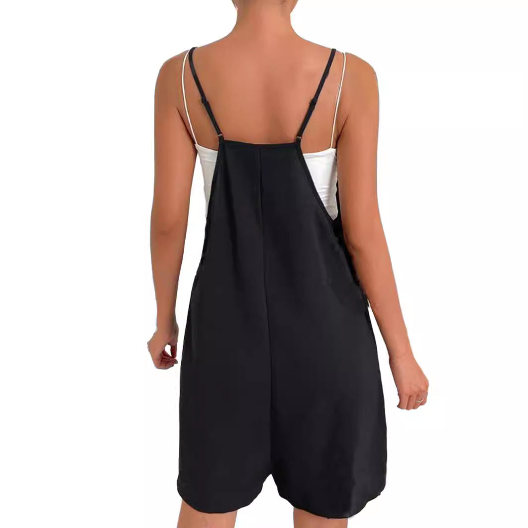 Chic Lace Pocket Sleeveless Wide-Leg Jumpsuit
