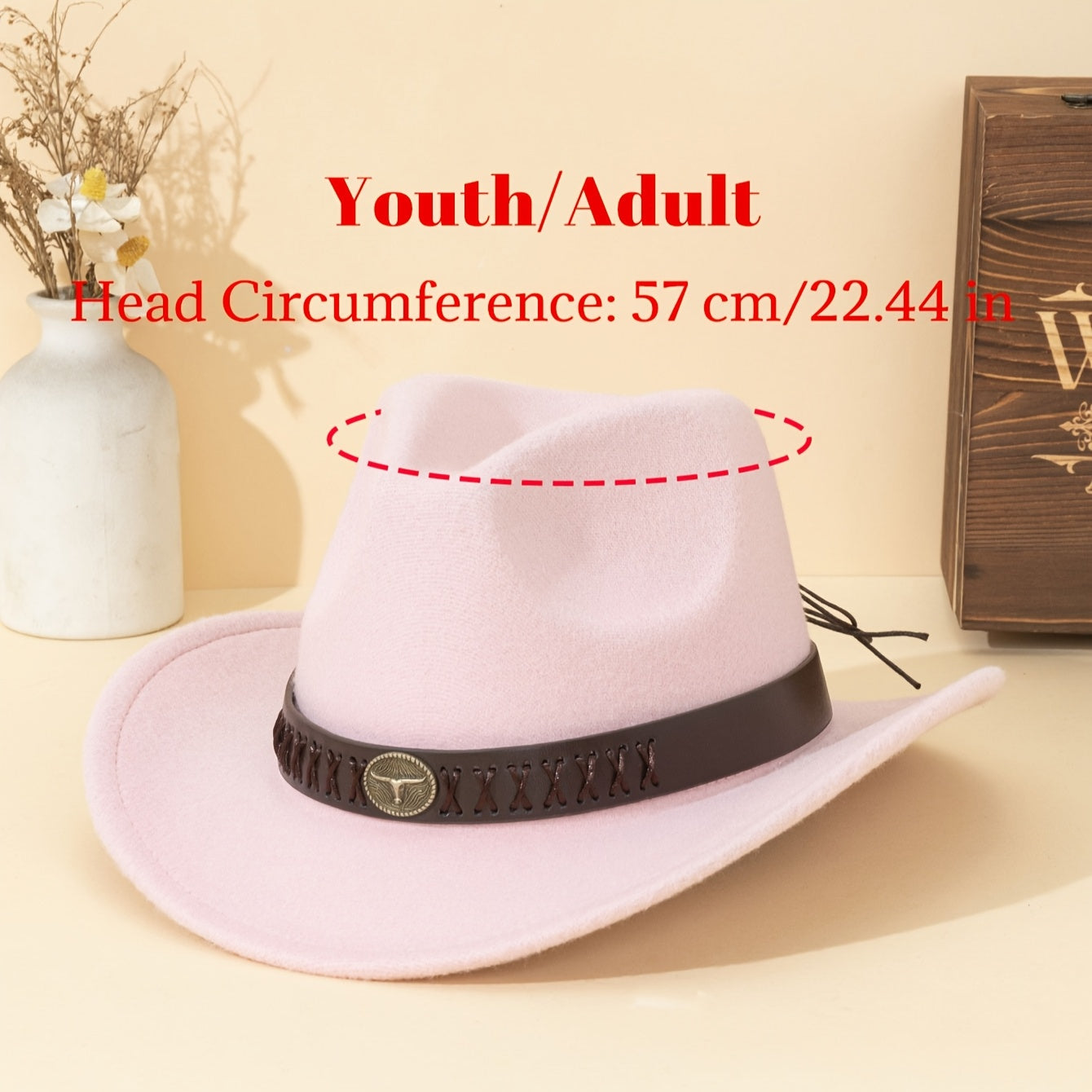 Retro Felt Hat with Brown Accents – Multi-Size Parent-Child Wear