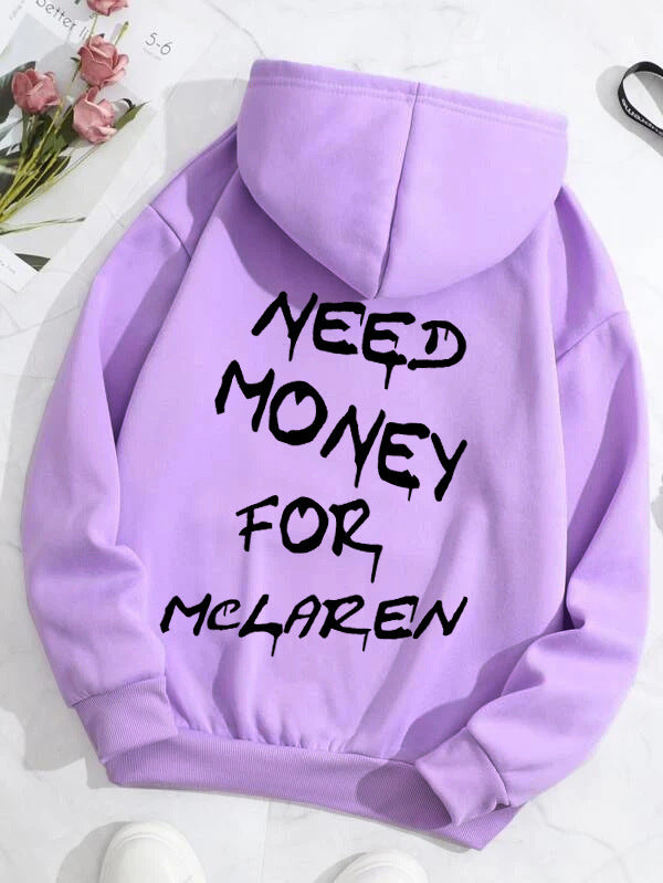 Cozy Letter Print One-Shoulder Pullover Sweatshirt