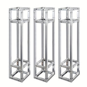 Heavy‑Duty Steel Square Box Truss System – 3‑Piece Adjustable Height & Width Portable Stage Frame with Triangular Base, 661 lb Load Capacity, Foldable Design