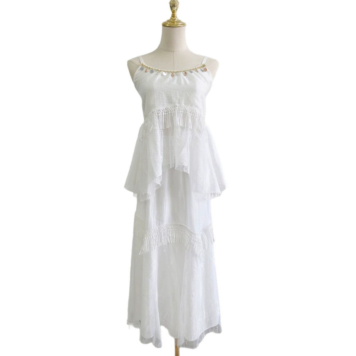 Women's Lace-panel Suspender Skirt Two-piece Set