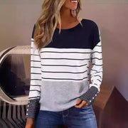 Korean Striped Long Sleeve Top – Slim Fit Casual Tee