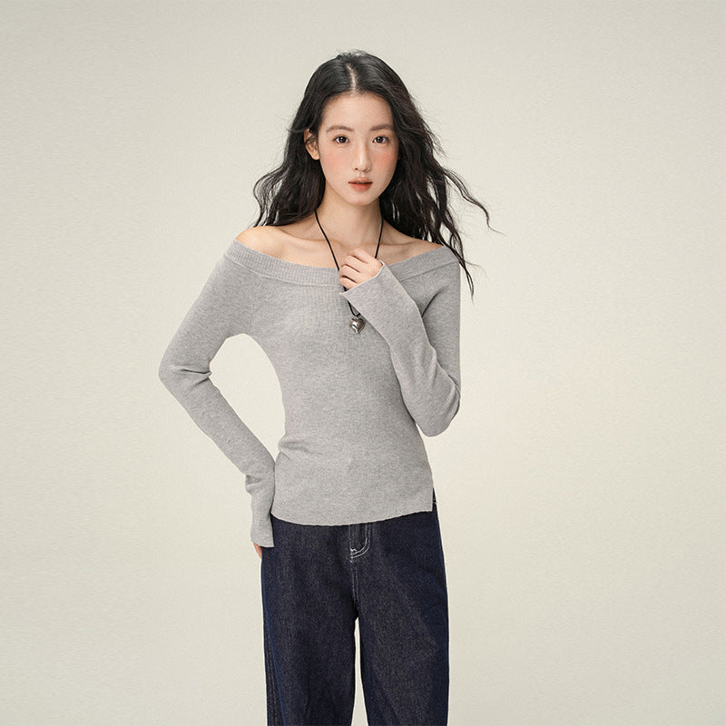 Chic Off-Shoulder Soft Knit Sweater Top
