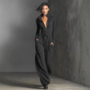 Women's Sexy Zippered Sports Jumpsuit Long Sleeve Romper