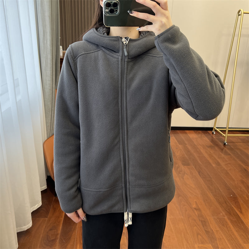 Thickened Double-Sided Fleece Zipper Hoodie