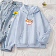 Casual Solid Color Loose Hooded Sweatshirt for Youth