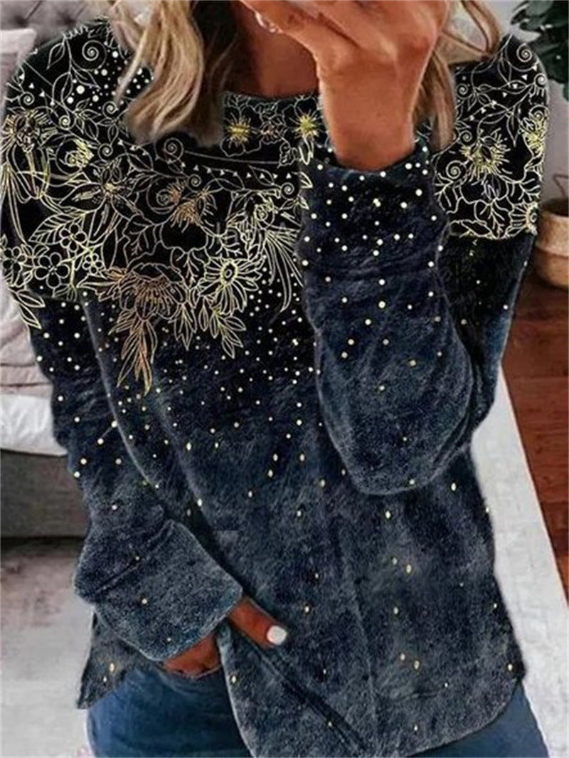 Festive Plus Size Christmas Print Long Sleeve Sweater