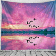 Printed Sky Bird Tapestry Multifunctional Tapestry Sitting Blanket Wall-mounted Beach Towel
