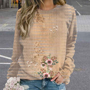 Women's Retro Tie-Dye 3D Digital Print Pullover Sweater