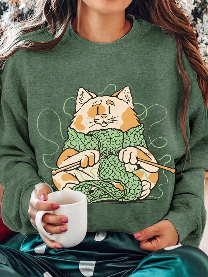 Women's Casual 3D Print Loose Pullover Sweater